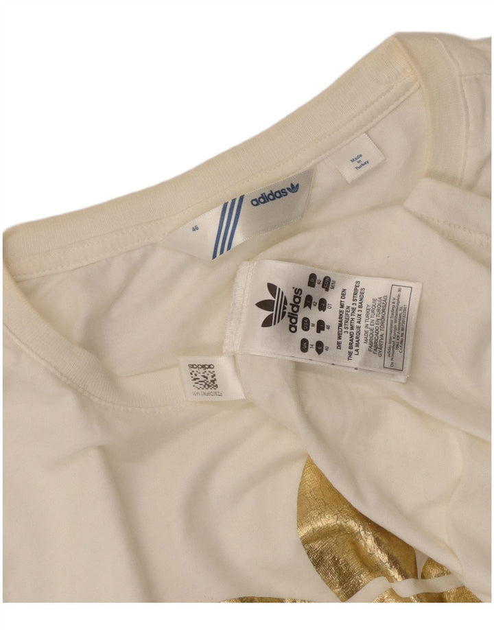 Adidas - Camiseta gráfica para mujer, talla 40, algodón blanco mediano