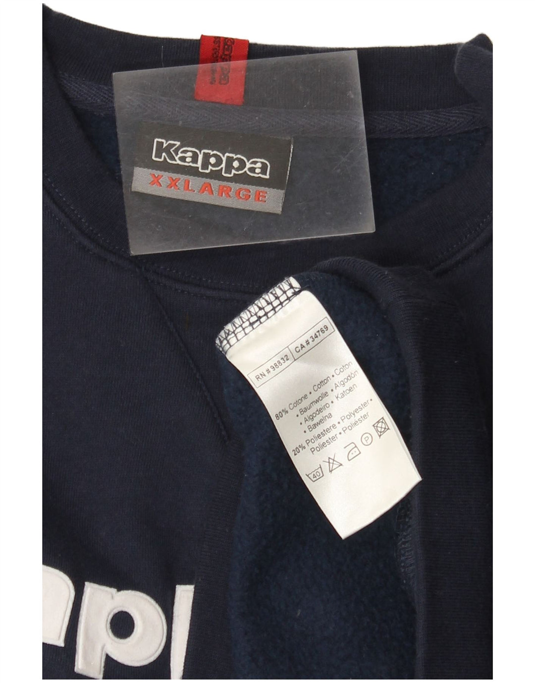 Kappa Hombre Sudadera Gráfica Jersey 2XL Azul Marino Algodón