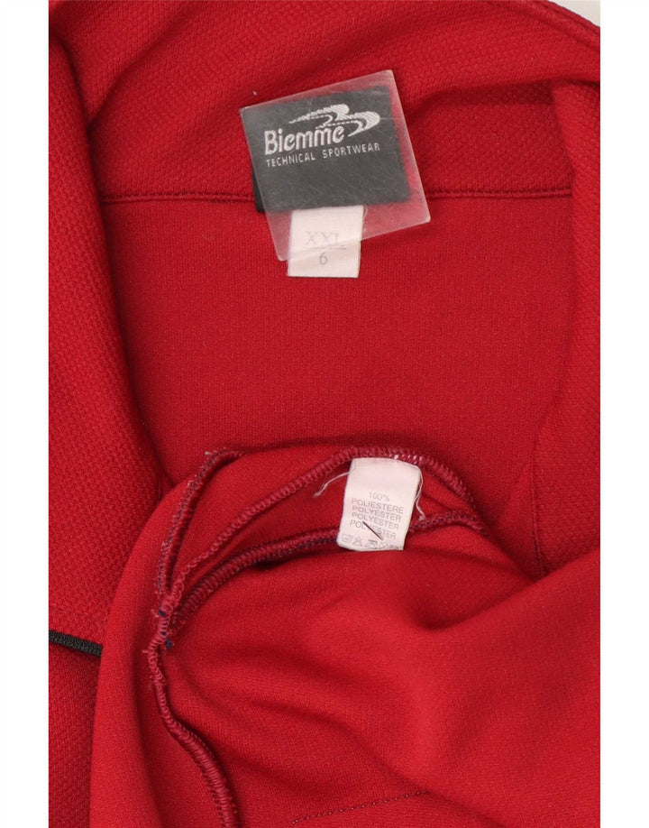 Biemme Hombre Jersey Chándal Top Chaqueta 2XL Poliéster Rojo