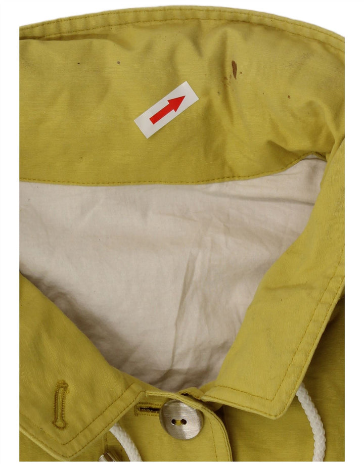 Vintage mujer con capucha chaqueta utilitaria Reino Unido 16 amarillo grande