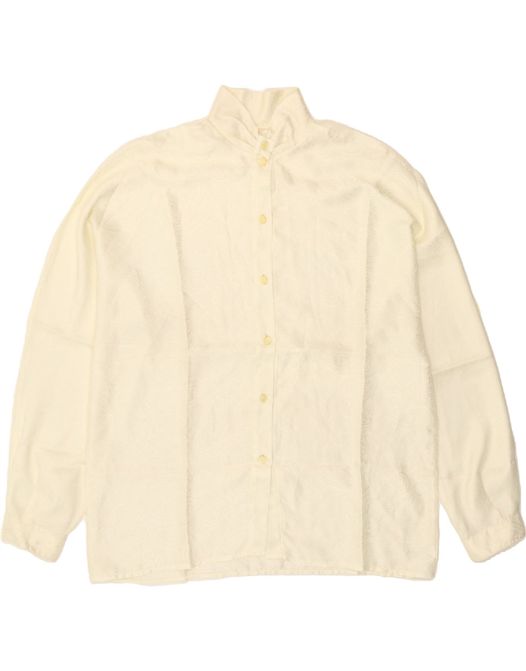 VINTAGE Womens Shirt UK 20 2XL Off White Polyester Vintage Vintage and Second-Hand Vintage from Messina Hembry 