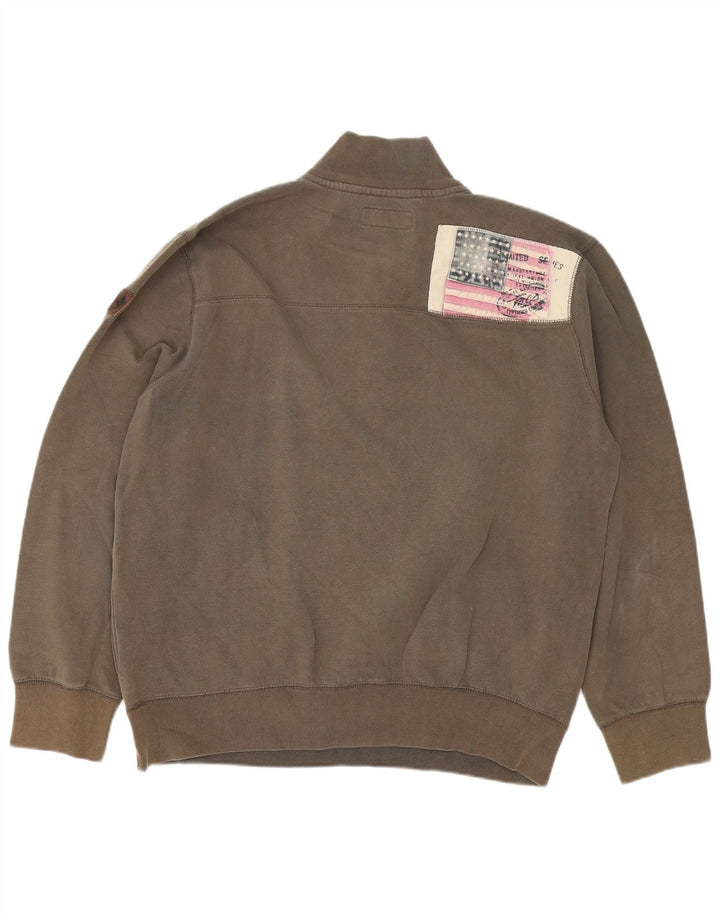 Marks & Spencer - Sudadera con cuello y botones para hombre, talla 2XL, algodón marrón