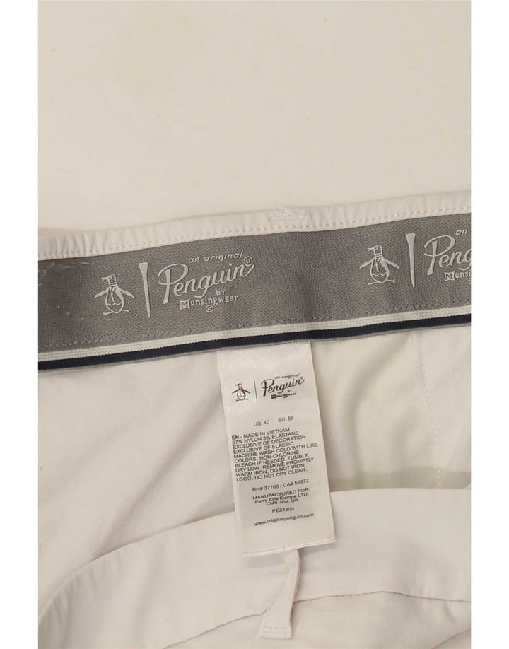 Penguin - Pantalones cortos chinos regulares para hombre W40 XL Nylon beige