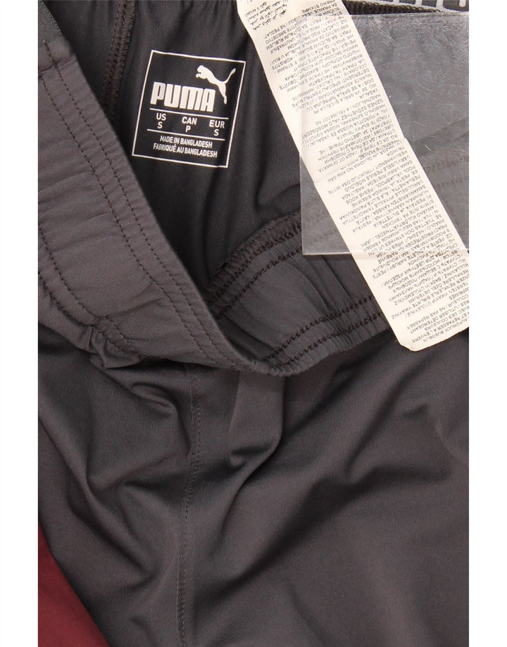 PUMA Mens Tracksuit Trousers Small Grey Colourblock Polyester