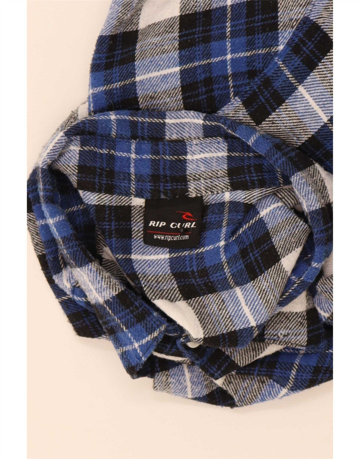 Camisa de franela Rip Curl para hombre con cuadros azules grandes