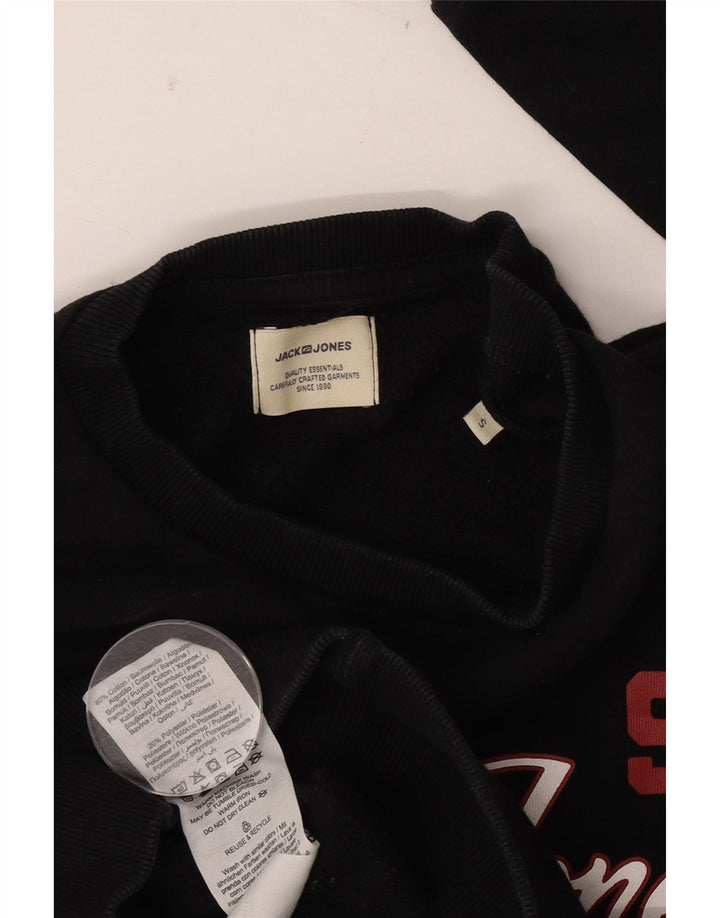 Jack & Jones Hombre Sudadera Gráfica Jumper Small Algodón Negro