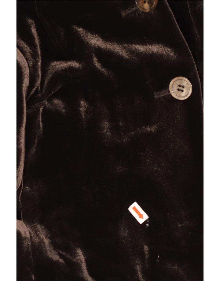 APRIORI Chaqueta Blazer de 3 Botones para Mujer UK 40 Grande Seda Marrón