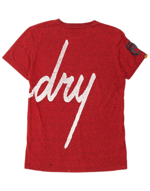 SUPERDRY Camiseta gráfica para hombre Top mediano de algodón rojo