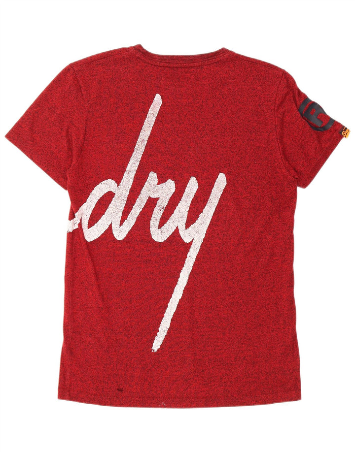 SUPERDRY Camiseta gráfica para hombre Top mediano de algodón rojo