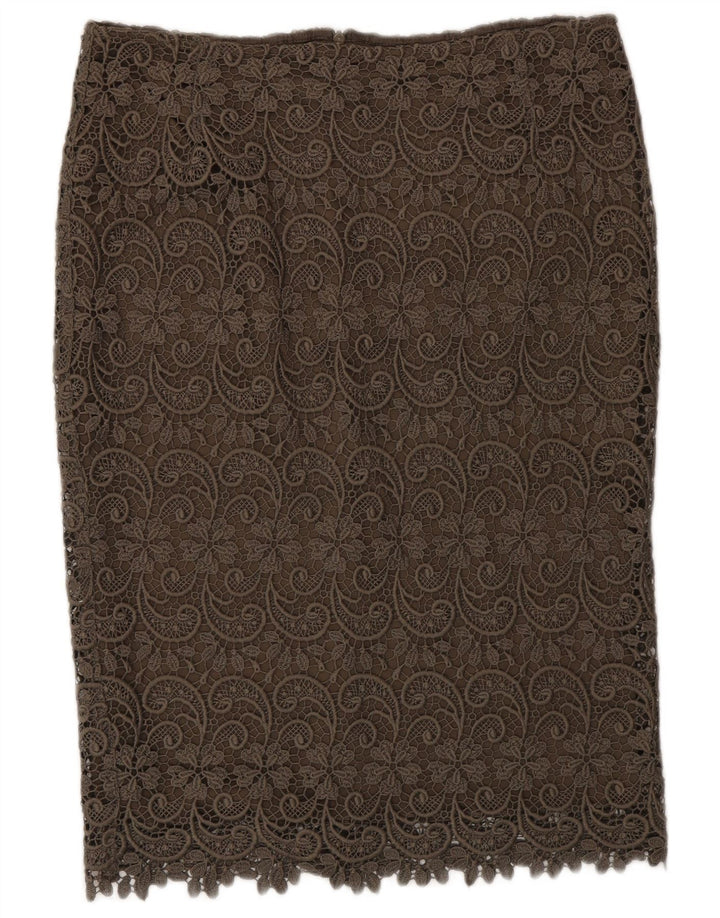 Marks & Spencer Falda recta autógrafo para mujer UK 12 Medium W30 Caqui