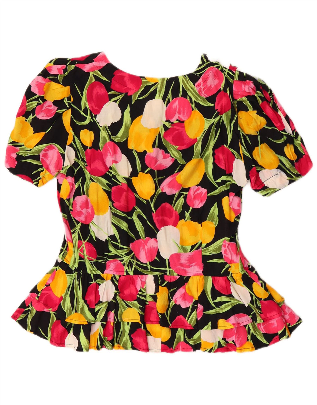 Superior Blusa de manga corta para mujer Top IT 46 Large Multicolor Floral