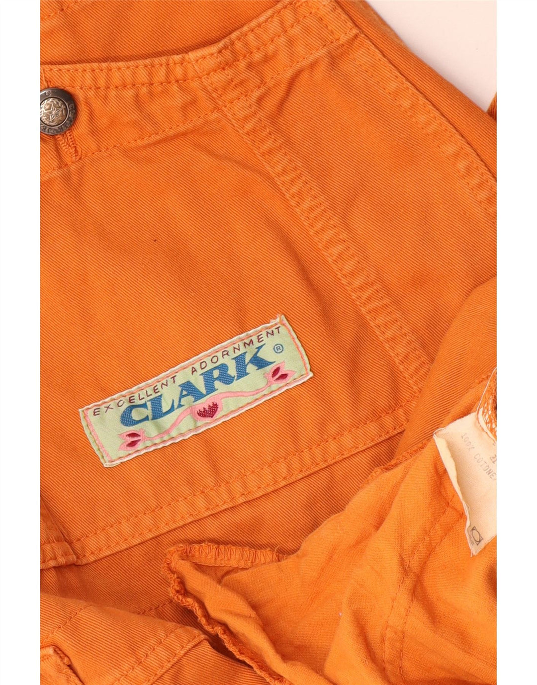 CLARK Vestido Dungaree para Mujer UK 40 Algodón Naranja Mediano