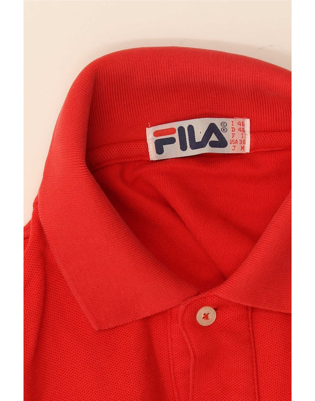 Fila Polo de manga larga para hombre IT 46 Small Red