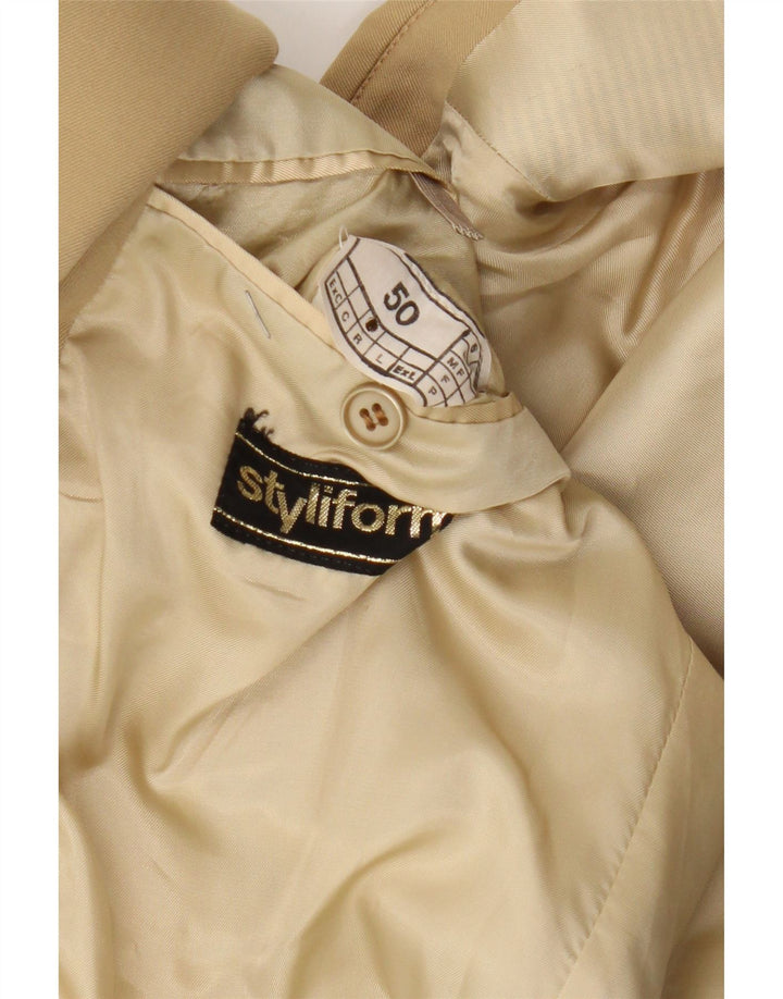 Vintage hombres 2 botones Blazer chaqueta IT 50 grande beige