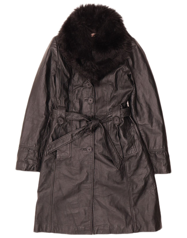 Abrigo de cuero para mujer Orsay UK 10 Small Black