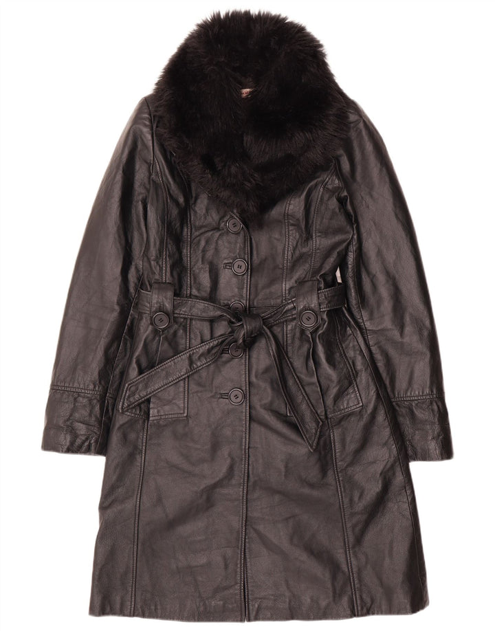 Abrigo de cuero para mujer Orsay UK 10 Small Black