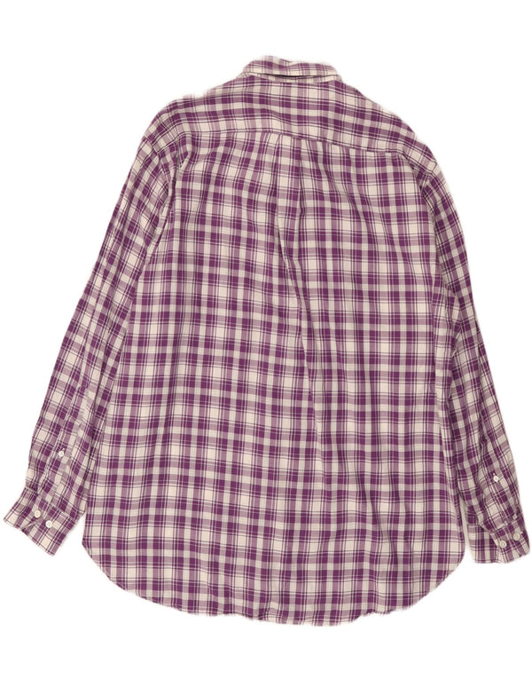 BROOKS BROTHERS Camisa de franela para hombre Algodón a cuadros morado grande