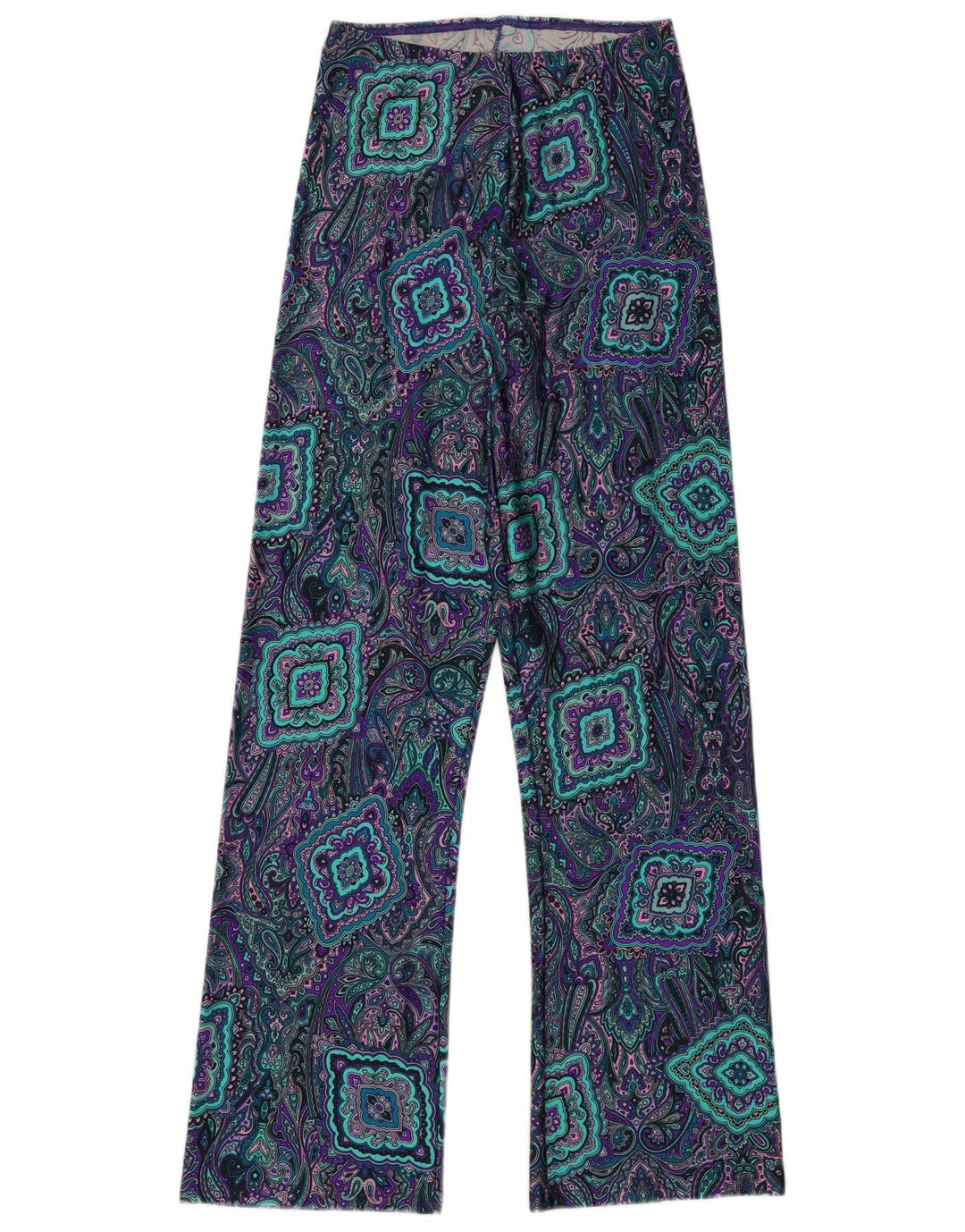 VINTAGE Pantalones casuales de cintura alta para mujer medianos W24 L32 multicolor