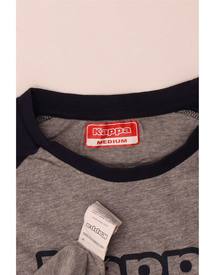 Kappa Hombre Camiseta Gráfica Top Gris Medio Algodón Colorblock