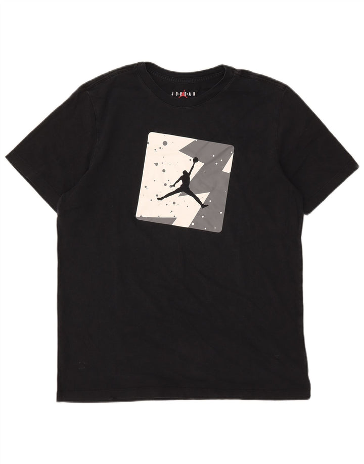 Jordan - Camiseta gráfica para hombre, talla grande, algodón negro