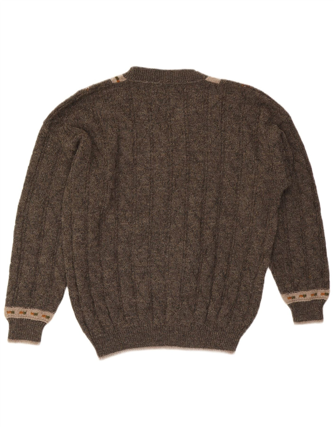 Noba 1950 Jersey con Cuello en V para Hombre IT 52 Large Caqui Lana geométrica