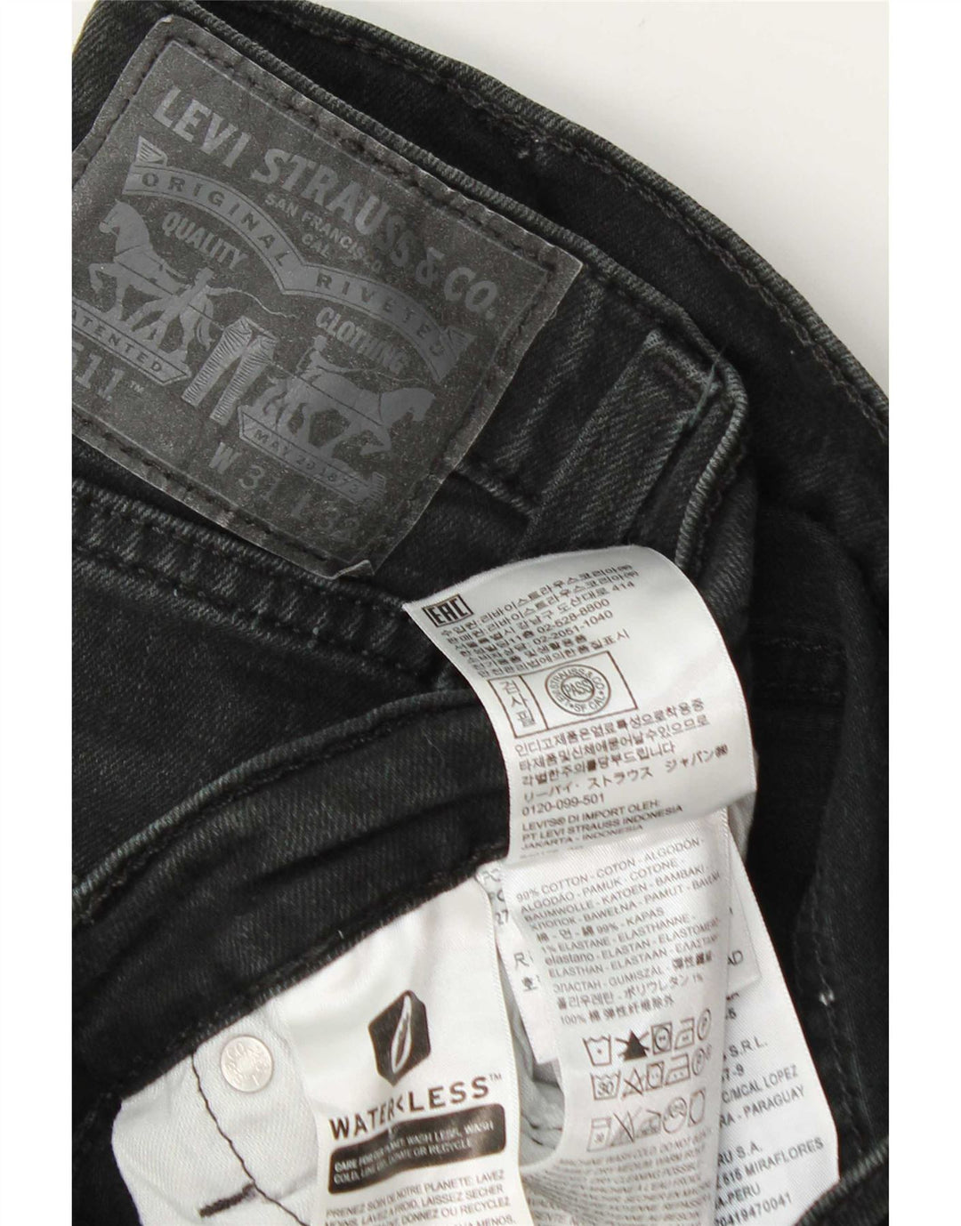 Levi's Hombre 511 Slim Jeans W31 L32 Algodón Gris