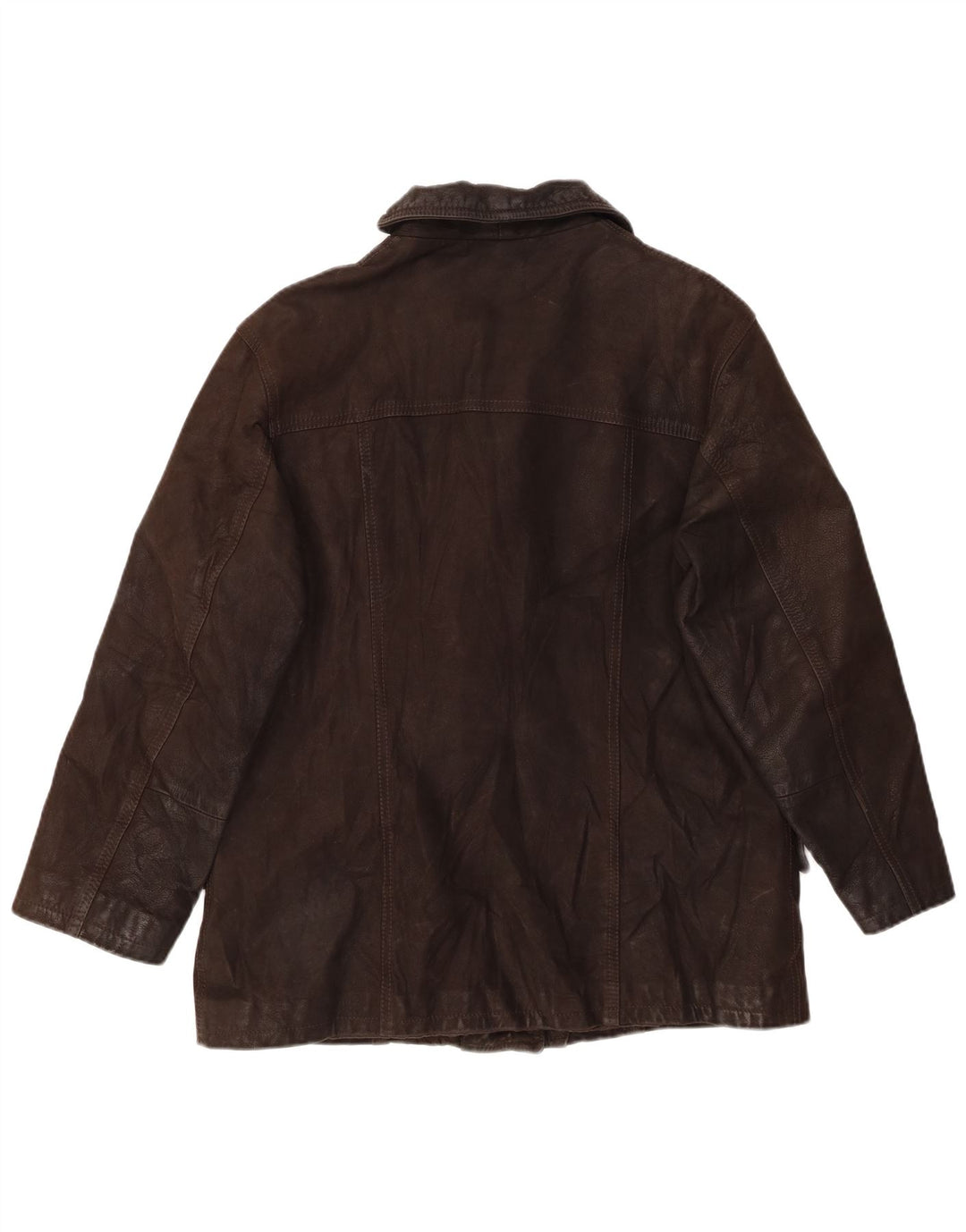 RELISH Chaqueta de cuero para mujer IT 46 Cuero marrón grande