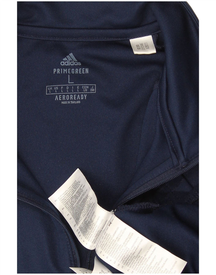 Adidas Hombre Aeroready Zip Neck Jersey Chándal Top Grande Azul Marino