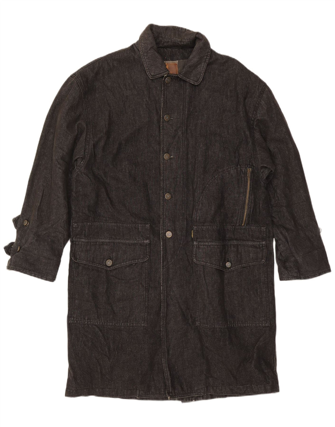 Trussardi Abrigo vaquero para hombre UK 40 Large Azul marino Algodón