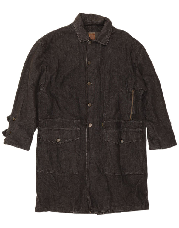 Trussardi Abrigo vaquero para hombre UK 40 Large Azul marino Algodón