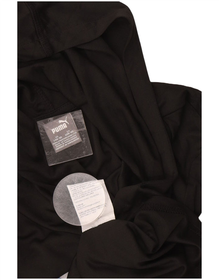 PUMA Camiseta gráfica con capucha para niños de 14 a 15 años, talla grande, poliéster negro