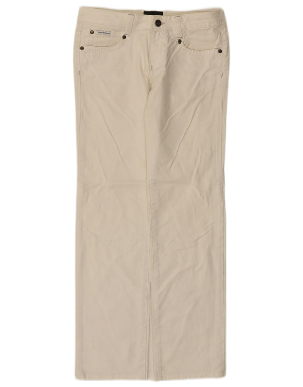 Pantalones informales rectos Calvin Klein para mujer W27 L29 Algodón blanco