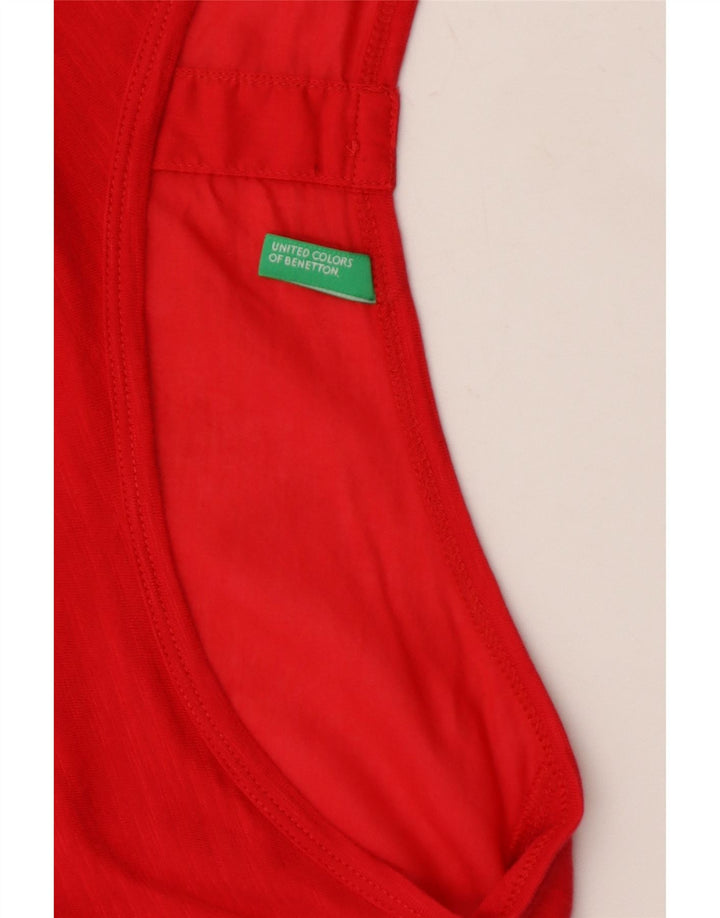 BENETTON Womens Blouse Top UK 10 Small Red Cotton Vintage Benetton and Second-Hand Benetton from Messina Hembry 