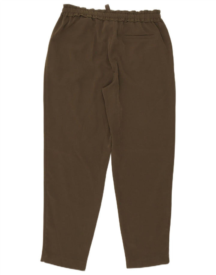 Zara Mujer Pantalón Casual Tapered Mediano W28 L27 Poliéster Caqui