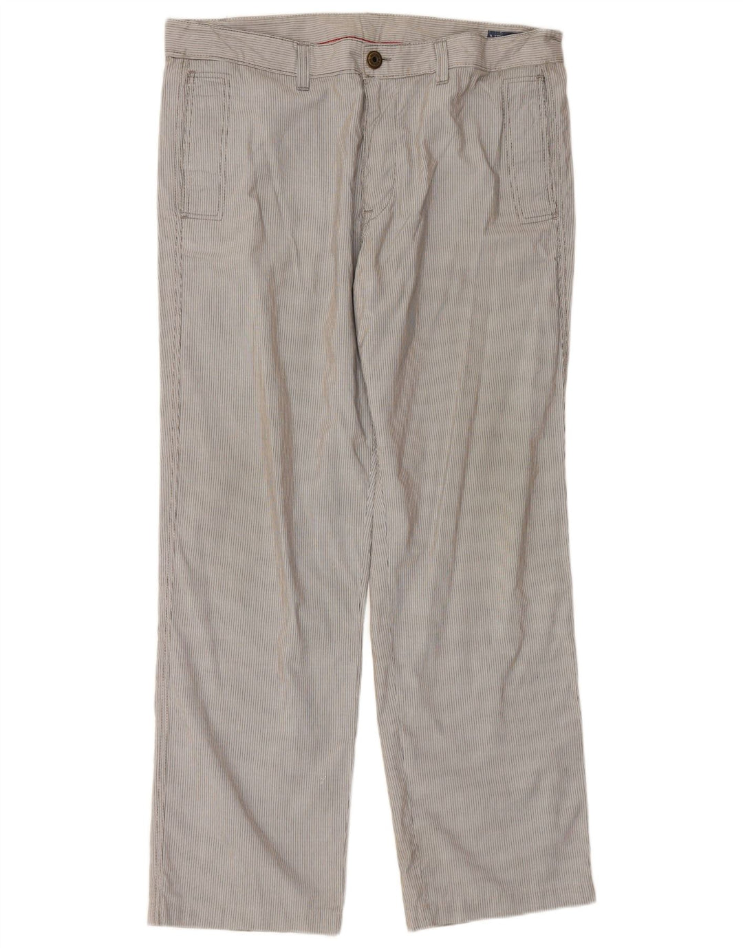 MURPHY & NYE Pantalones chinos rectos para hombre W38 L33 Gris a rayas