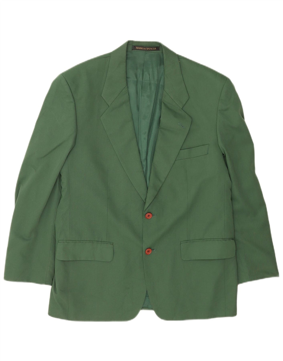 Marks & Spencer Chaqueta tipo blazer de 2 botones para hombre UK 40 Poliéster verde medio