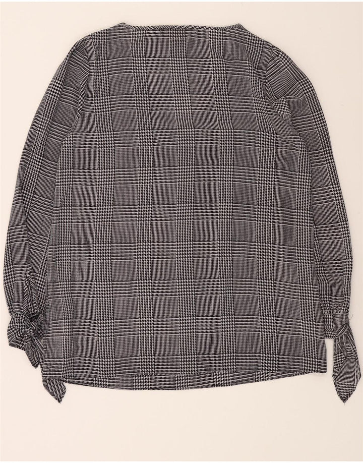 MICHAEL KORS Womens Long Sleeve Blouse Top UK 16 Large Grey Herringbone Vintage Michael Kors and Second-Hand Michael Kors from Messina Hembry 