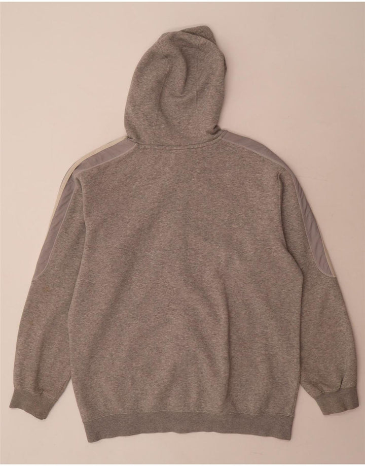Adidas - Sudadera con capucha y cremallera para hombre, tamaño grande, algodón gris