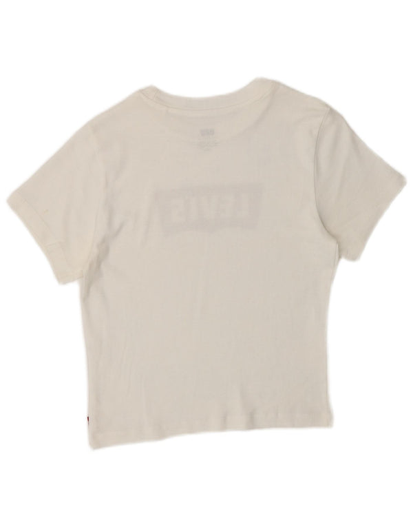 Levi's Camiseta corta con gráfico para mujer UK 8 Small White