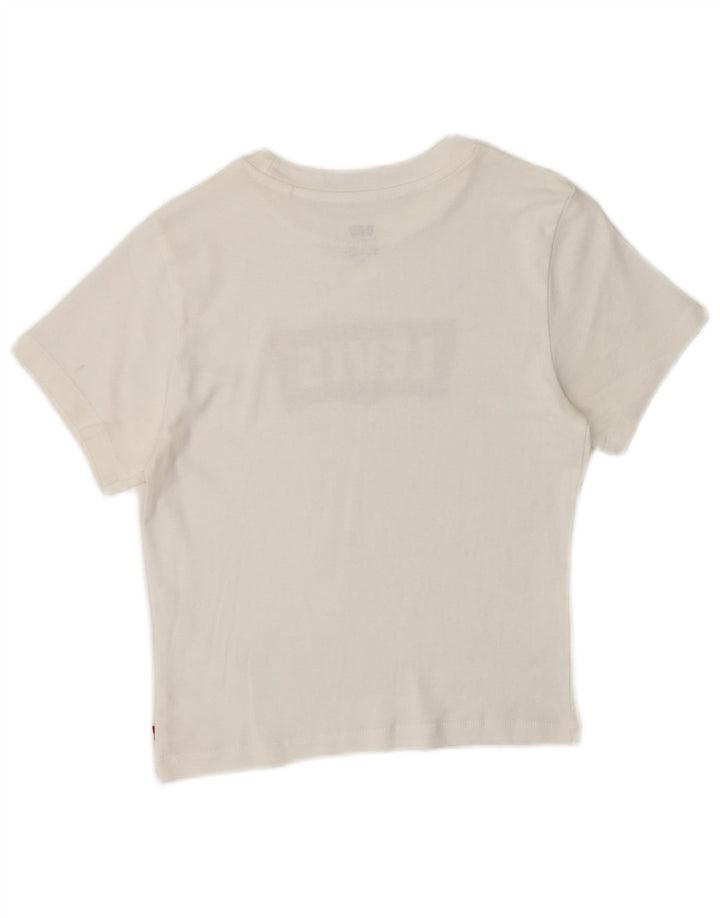 Levi's Camiseta corta con gráfico para mujer UK 8 Small White