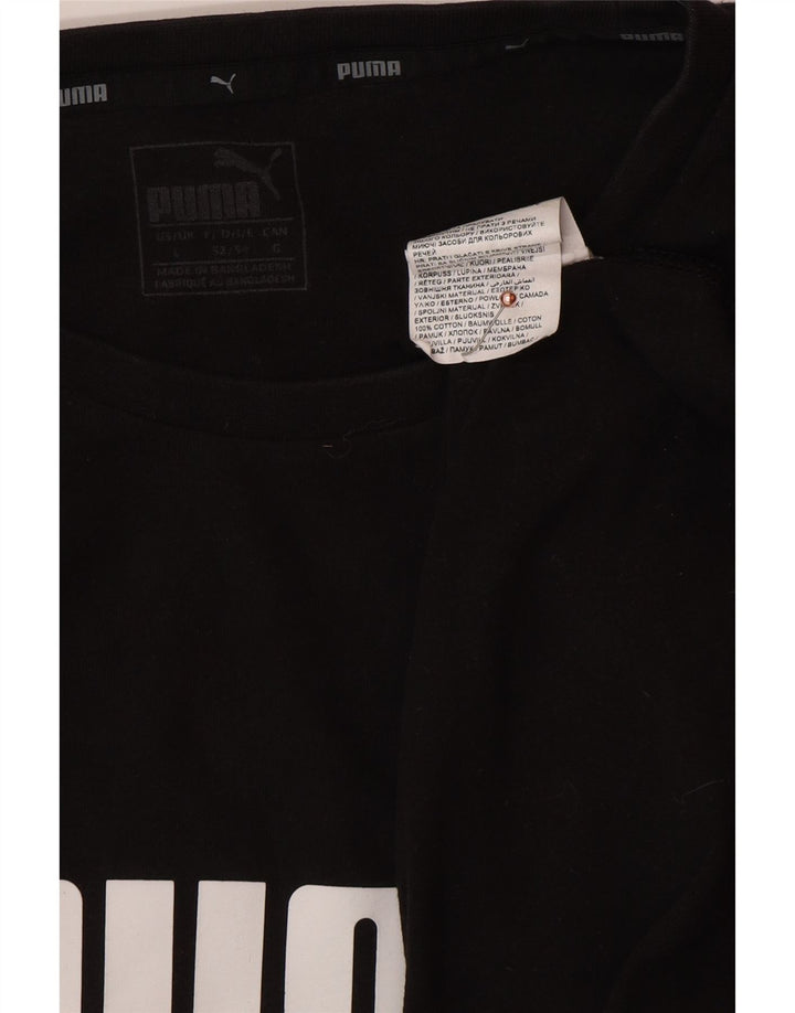 PUMA Camiseta gráfica para hombre Top grande de algodón negro