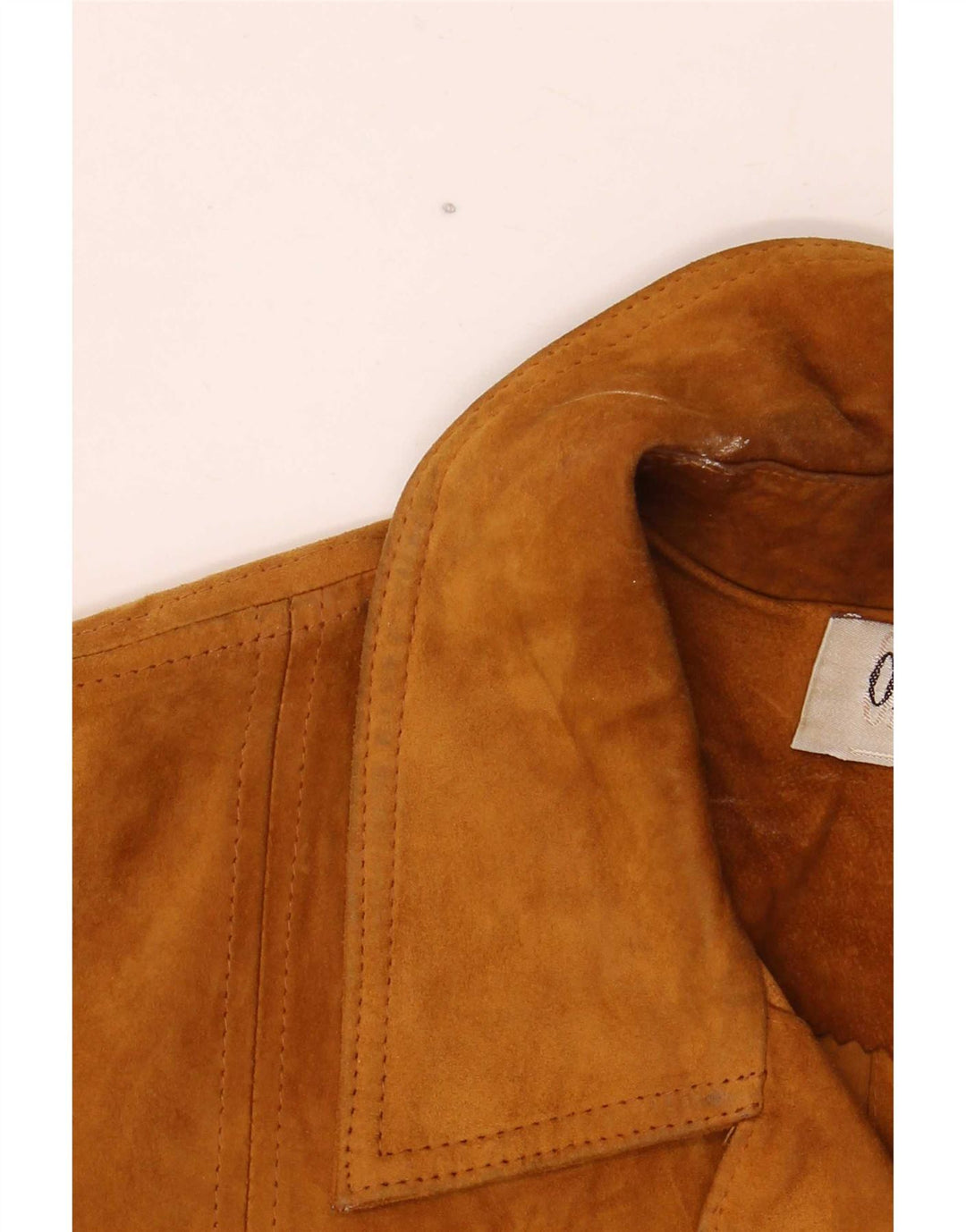 Vintage mujer fin de semana chaqueta de ante IT 42 cuero beige medio