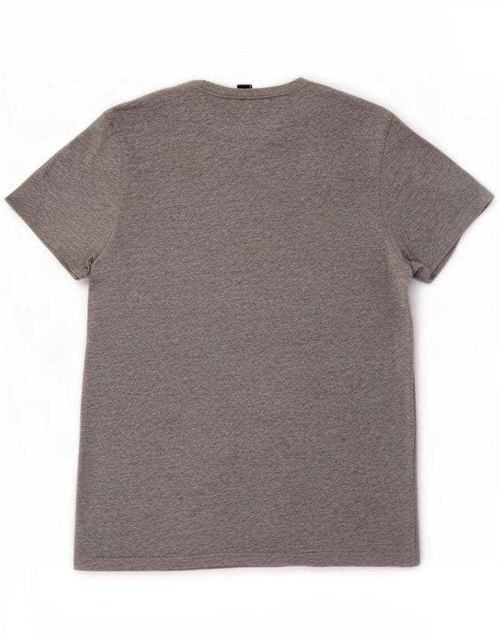 Adidas Hombre Camiseta Gráfica Top Pequeño Gris Moteado