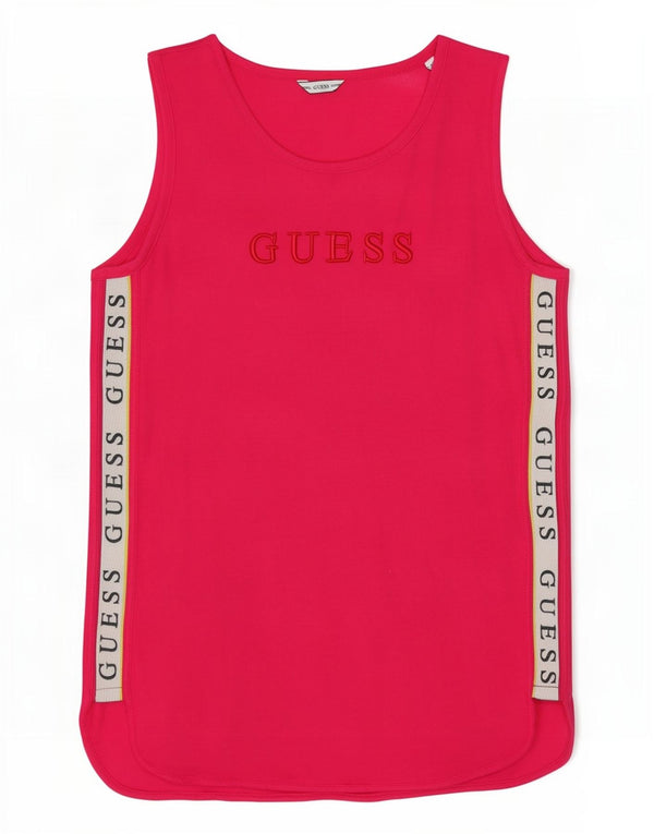 Guess Top sin mangas gráfico para mujer UK 44 Algodón con bloques de color rosa medio