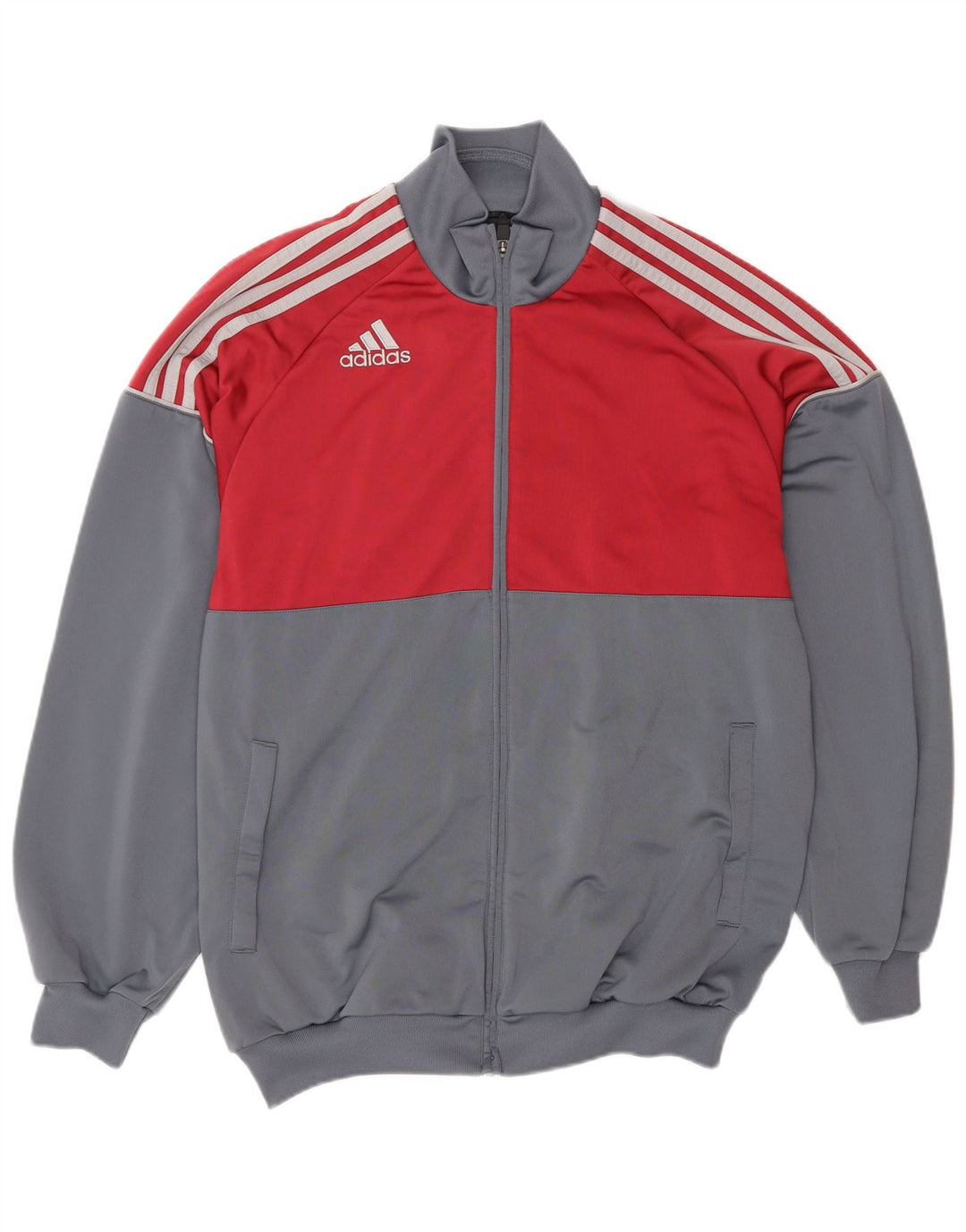 Adidas - Chaqueta de chándal para hombre, talla 38/40, color gris medio, poliéster