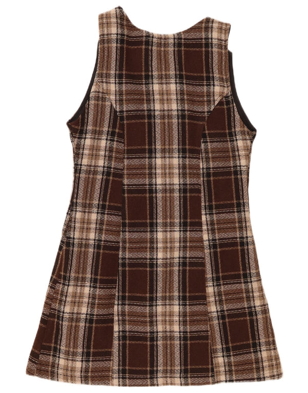 Vintage Womens Sleeveless A-Line Dress IT 44 Medium Brown Check