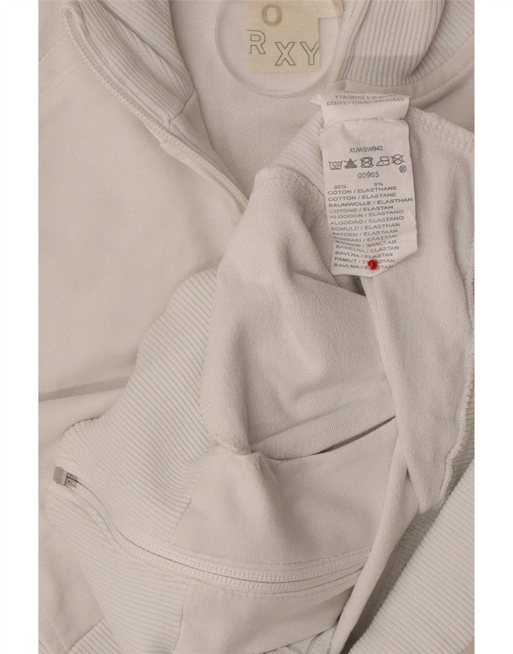 Roxy Chaqueta de chándal con gráfico para Mujer UK 8 Small White Cotton