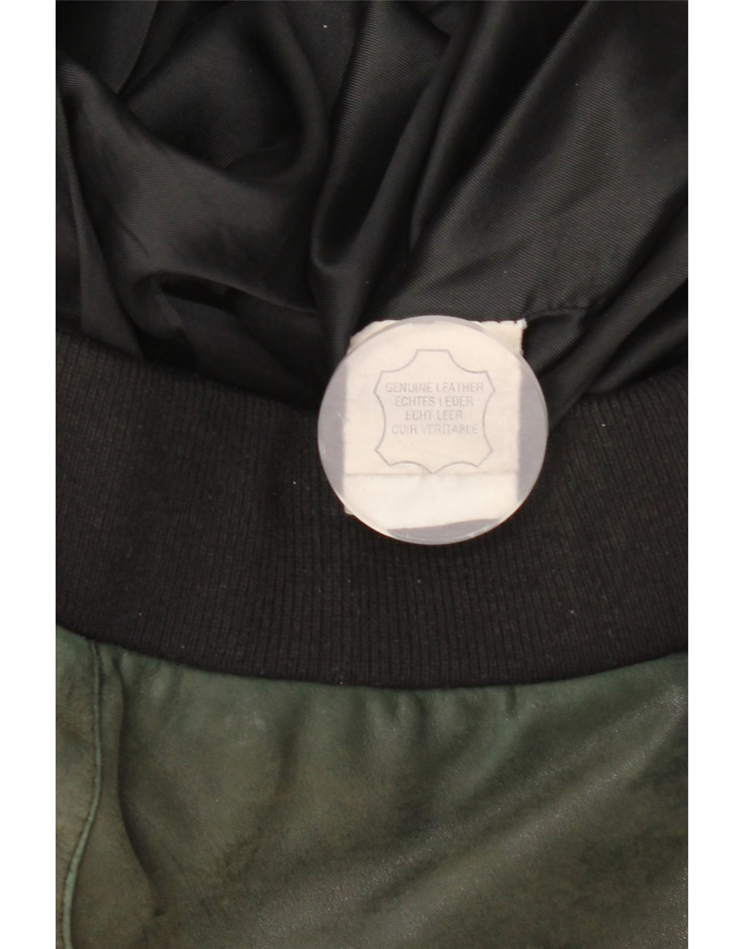Vintage chaqueta de cuero para hombre Reino Unido 46 3XL cuero de cheque verde