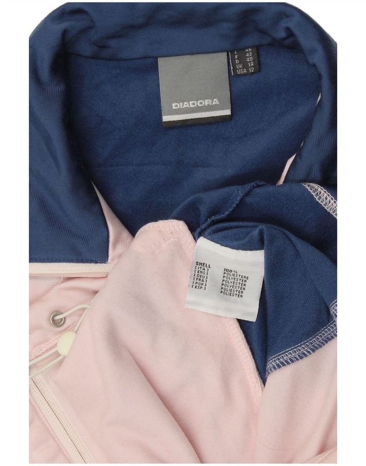 Diadora Chaqueta de chándal para mujer UK 40 Grande Poliéster con bloques de color azul