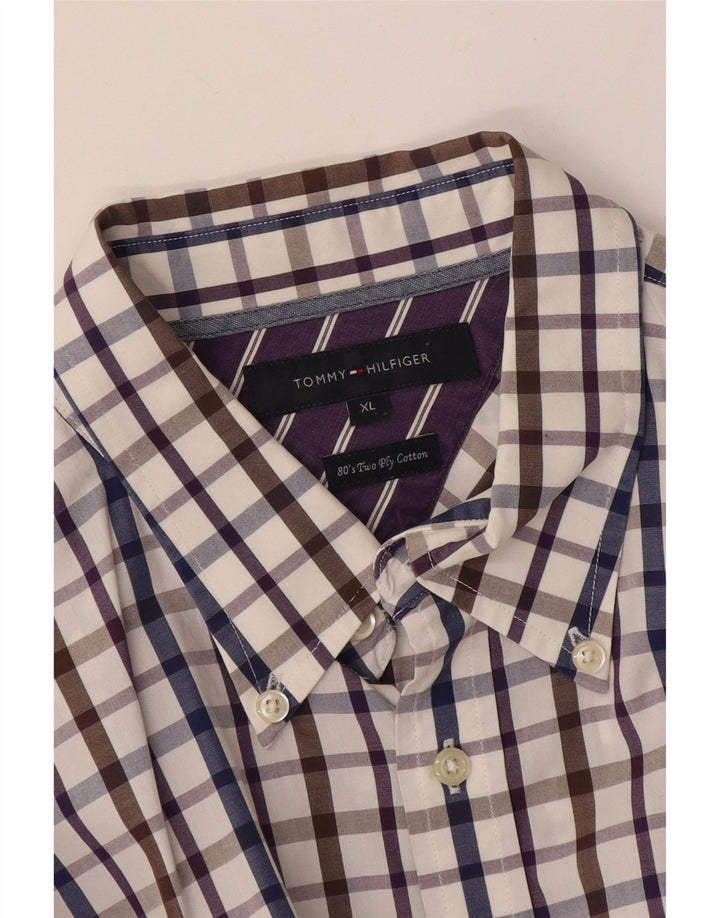 Tommy Hilfiger Camisa Hombre XL Algodón A Cuadros Multicolor